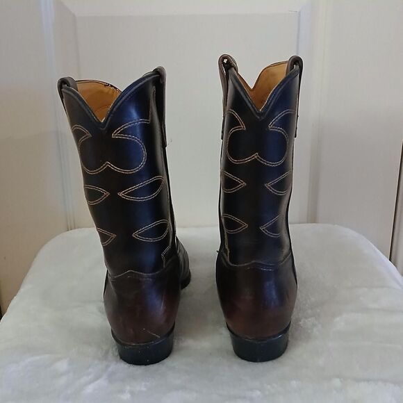 Dark Brown Leather Pointed Toe Western Cowboy Boots Men\'s Size 5.5 D USA Made main image 5
